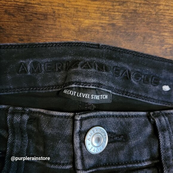 American Eagle Jeans 6 S Jegging Mid Rise Next Level Stretch Black Wash Denim - Picture 4 of 13